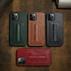 For iPhone 12 mini Fierre Shann Full Coverage Protective Leather Case with Holder & Card Slot(Brown)