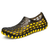 PVC + EVA Material Wading Beach Shoes Couple Breathable Slippers, Size: 36(Black+Yellow)