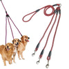 3-in-1 Dog Lead, Triple Lead for 3 Dogs, Red, 140cm