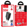 hoco N63 PD30W+QC3.0 Charger Set with 1m Type-C to Type-C Cable, Specification:EU Plug(Black)