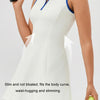 Lapel One-piece Tennis Skirt Quick-drying Breathable Waisted Sports Dress, Size: S(Black)