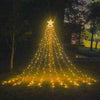 10LM 350 LED Star Waterfall Light Christmas Tree String Lights Outdoor Meteor Light, Plug Spec: US Plug(Warm White Light)