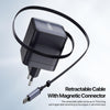 DUZZONA T10 PD 65W GaN Mini Type-C / USB-C Fast Charger with Cable, EU Plug(Black)