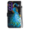 For Samsung Galaxy A16 Crystal Texture Colored Drawing Leather Phone Case(Peacock)