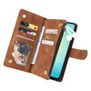 For Samsung Galaxy A06 4G Multifunctional Frosted Zipper Wallet Leather Phone Case(Brown)