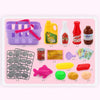 Mini Analog Supermarket Checkout Cash Register Set Child Role Playing Toy 47 PCS / Set Pink