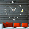 Bedroom Home Decor Frameless Large Number 3D Mirror DIY Wall Sticker Mute Clock, Size: 100*100cm(Silver)