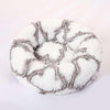 Grey Plush Round Pet Bed 60cm - Soft & Cosy for Cats & Small Dogs