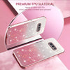 For Samsung Galaxy S10e Gradient Glitter Flower All-inclusive Phone Case(Pink)