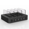016 Multi-function AC 100V~240V Output 4 Ports USB Detachable Charging Station Smart Charger(Black)