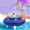 19.6 x 13.7 x 19.6cm UFO Flying Saucer Money Bank Toys Childrens Astronaut Intelligent Simulation Savings Jar(Pink Female Aircraft)
