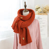 Winter Students All-Match Knitting Thickening Warm Small Fresh Scarf, Size:210 x 40cm(Avocado-Brick Red)