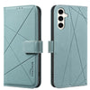 For Samsung Galaxy S25 / S24 5G Geometric Pattern RFID Leather Phone Case(Green)