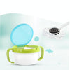 Baby Snacks Bowl Children Kids Food Storage Dishes Anti Spill 360 Rotate Baby Solid Feeding Plate Tableware Baby Feeding Stuff(Green)