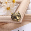 Personality Tiger Head Brooch Men Suit Pin Vintage Badge Collar Pin(Golden)
