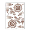 5 PCS Semi Permanent Brown Red Waterproof Lace Tattoo Sticker, Size: 208 x 148mm(W-0851S)