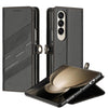For Samsung Galaxy Z Fold3 5G Embossed Multi-functional Wallet Retro Leather Phone Case(Black)