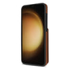 For Samsung Galaxy S23 5G Skin Feel Detachable Card Bag Magsafe Phone Case(Brown)