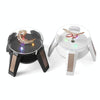 High-Footed UFO Solar 9cm 360 Rotating Display Stand Props Turntable(Gold Blue Light)
