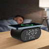 15W LED Mirror Wireless Charger Desktop Multifunctional Mini Clock(Black)