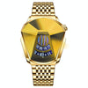 BINBOND 01 Men Locomotive Concept Diamond Dial Quartz Watch(Full Gold Golden Surface)