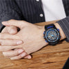 SANDA 775 Watch Male Electronic Watch Adult Middle School Students Youth Multi Functional Sports Water Proof Trend Double Watch(Blue)