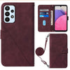 For Samsung Galaxy A73 5G Crossbody 3D Embossed Flip Leather Phone Case(Wine Red)