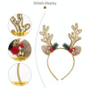 Bell Antler Headdress Christmas Ball Party Decoration Headband(Gold)