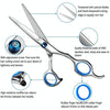 2pcs / Set Professional Hair Cutting Thinning Scissor Hairdressing Flat Shear Scissors Kit(Blue)