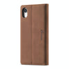 For iPhone XR Forwenw F1 Series Matte Strong Magnetism Horizontal Flip Leather Case with Holder & Card Slots & Wallet & Photo Frame(Brown)