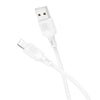 BOROFONE BX113 2.4A USB to 8 Pin Silicone Charging Data Cable, Length:1m(White)