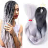 Fashion Color Gradient Individual Braid Wigs Chemical Fiber Big Braids, Length: 60cm(12 Black+Dark Green)