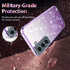ForSamsung Galaxy S22+ 5G Gradient Glitter Flower All-inclusive Phone Case(Purple)