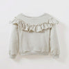 Spring and Autumn Girls Cotton Long-sleeved Ruffled Sweatshirt, Height:104cm(Champagne Yellow)