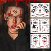 10pcs Halloween Scar Waterproof Tattoo Sticker Simulated Face Horror Stickers, Pattern: RM-037