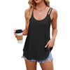 Women Tank Tops Summer Sleeveless Spaghetti Straps Camisole Top, Size: M(Black)