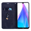 For Xiaomi Redmi Note 8 Frosted Business Magnetic Horizontal Flip PU Leather Case with Holder & Card Slot & Lanyard(Black)