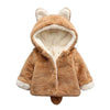 Winter Children Cartoon Animal Shape Plus Velvet Warm Hooded Jacket, Kid Size:120cm(Brown)
