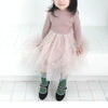 Winter Girls Patchwork Five-pointed Star Mesh Long-sleeved Dress, Kid Size:100cm(Pink)