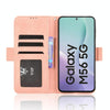For Samsung Galaxy M56 5G Skin Feel Calf Texture Card Slots Leather Phone Case(Pink)