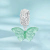 S925 Sterling Silver Platinum Plated Zircon Butterfly Glass DIY Pendant(SCC2712)