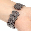 Retro Embossed Flower Bracelet Quartz Watch for Women(Pink)