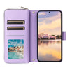 For Samsung Galaxy A55 Nine-card Slots Zipper Wallet Bag Leather Phone Case(Purple)