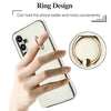 For Samsung Galaxy S25 5G Ring Holder Card Bag Skin Feel Phone Case(White)