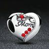 S925 Sterling Silver Pendant Heart-shaped Mom Beads DIY Bracelet Necklace Accessories