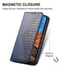 For Samsung Galaxy A36 Cubic Grid Calf Texture Magnetic Leather Phone Case(Blue)
