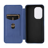 For Asus Zenfone 9 Carbon Fiber Texture Flip Leather Phone Case(Blue)