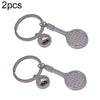 2pcs Simulation Tennis Racket Metal Key Chain Small Gift(BY-297)