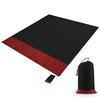 Polyester Waterproof Plaid Cloth Pocket Picnic Mat Outdoor Camping Beach Mat, Size: 2.1 x 2m(Black + Red)