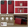 For iPhone 14 Pro LC.IMEEKE L5 Series Detachable RFID Card Bag Magsafe Phone Case(Red)